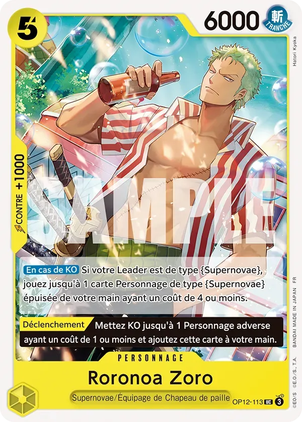 Carte One Piece Roronoa Zoro - FR OP12-113 UC L'héritage du Maître Neuf FR LorenZone