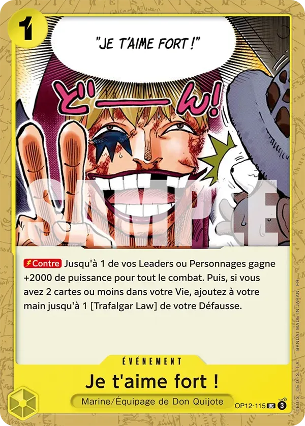 Carte One Piece Je t'aime fort ! - FR OP12-115 UC L'héritage du Maître Neuf FR LorenZone