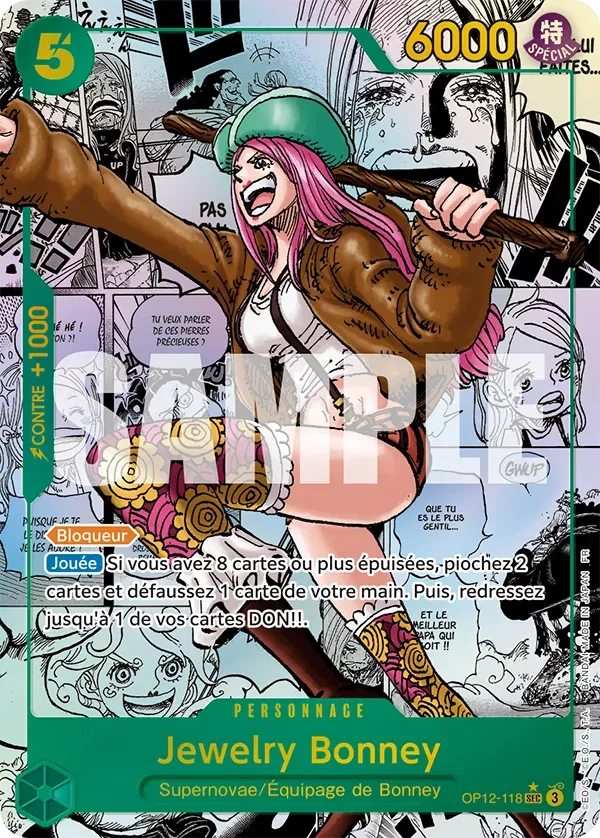 Carte One Piece Jewerly Bonney V3 - FR OP12-118 SEC-M L'héritage du Maître Neuf FR LorenZone