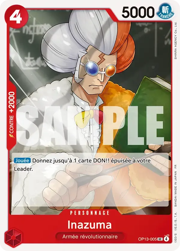 Carte One Piece Inazuma - FR OP13-005 UC Successeurs Neuf FR LorenZone