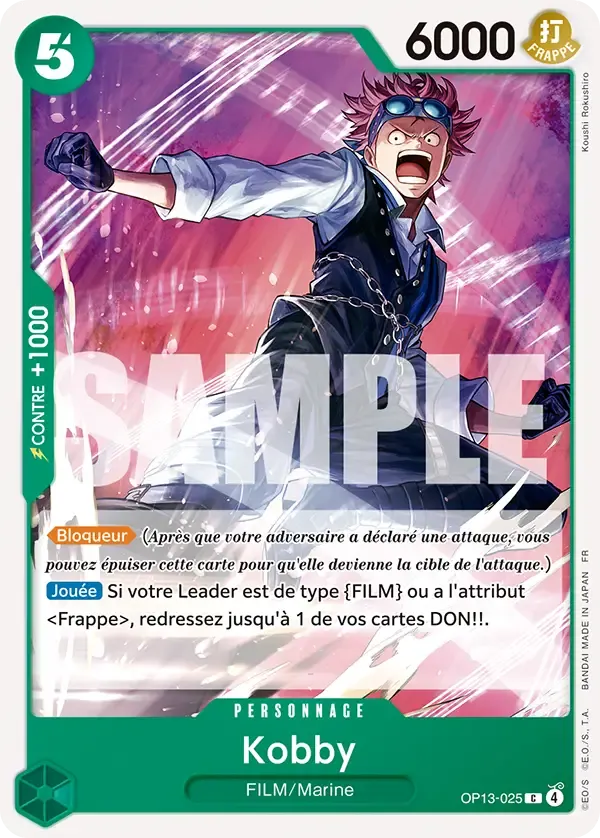 Carte One Piece Kobby - FR OP13-025 CO Successeurs Neuf FR LorenZone