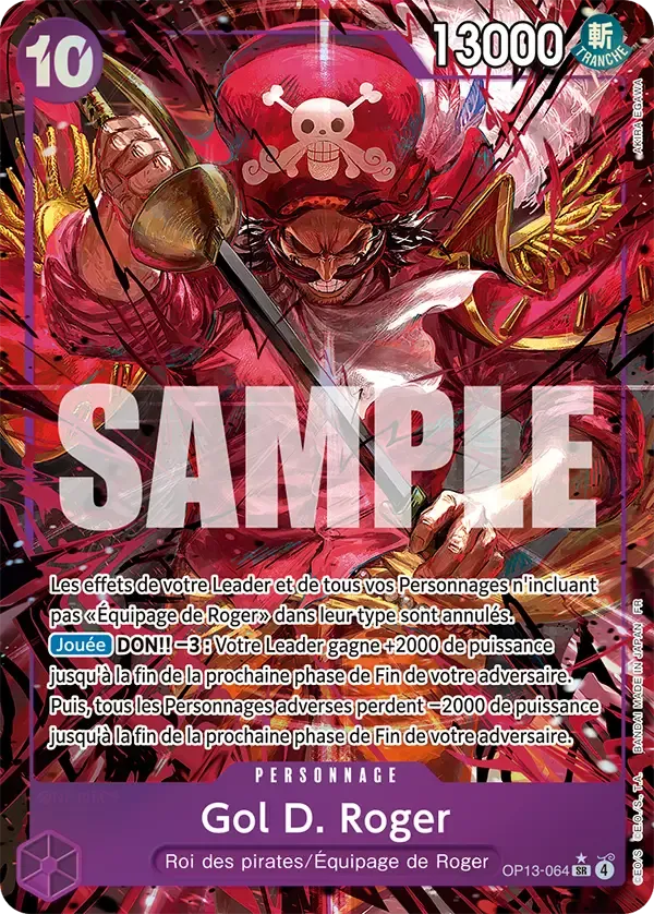 Carte One Piece Gol D. Roger V2 - FR OP13-064 SR-P Successeurs Neuf FR LorenZone