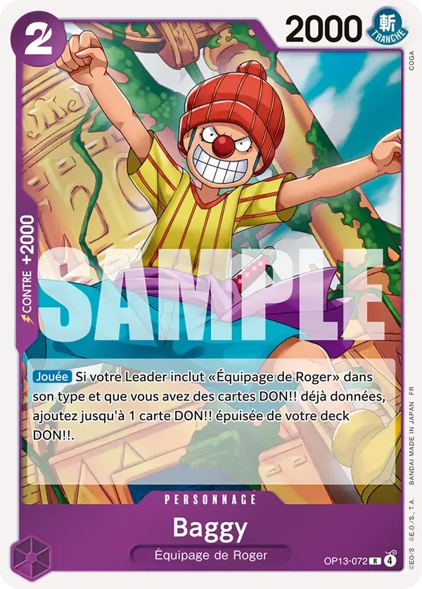 Carte One Piece Baggy - FR OP13-072 R Successeurs Neuf FR LorenZone