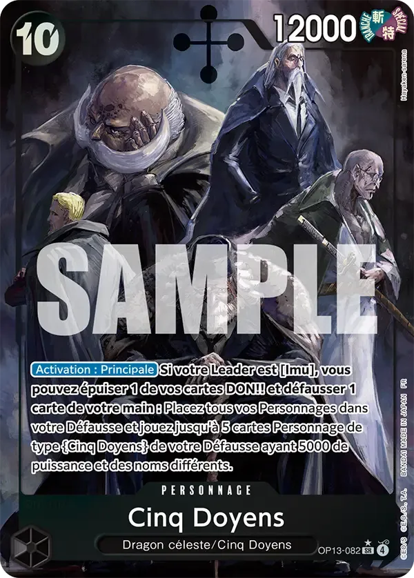 Carte One Piece Cinq Doyens V2 - FR OP13-082 SR-P Successeurs Neuf FR LorenZone