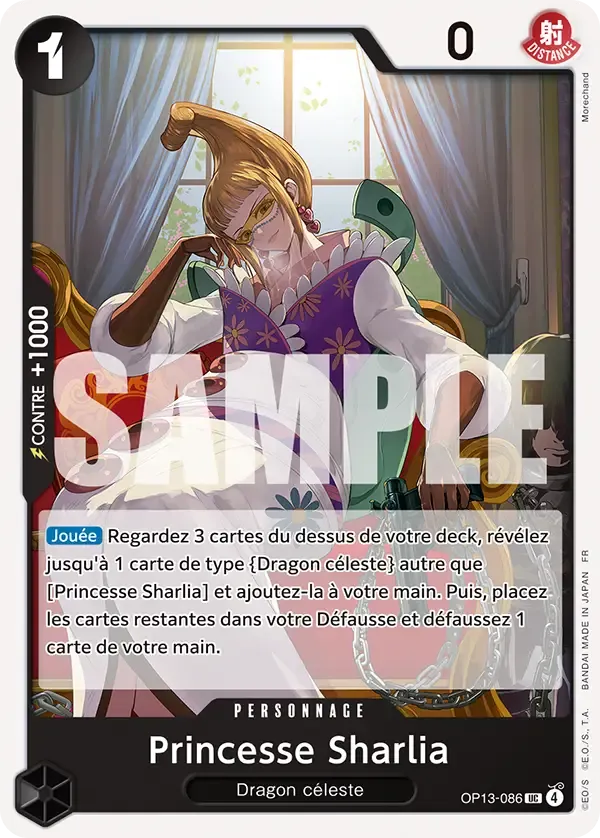 Carte One Piece Princesse Sharlia - FR OP13-086 UC Successeurs Neuf FR LorenZone