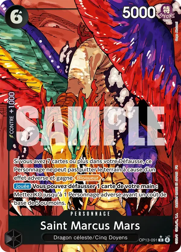 Carte One Piece Saint Marcus Mars V2 - FR OP13-091 R-P Successeurs Neuf FR LorenZone