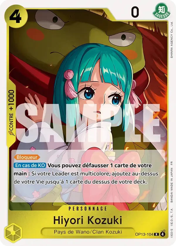 Carte One Piece Hiyori Kozuki - FR OP13-104 R Successeurs Neuf FR LorenZone