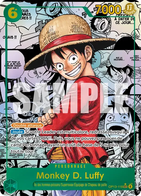 Carte One Piece Monkey D. Luffy V3 - FR OP13-118 SEC-P-M Successeurs Neuf FR LorenZone