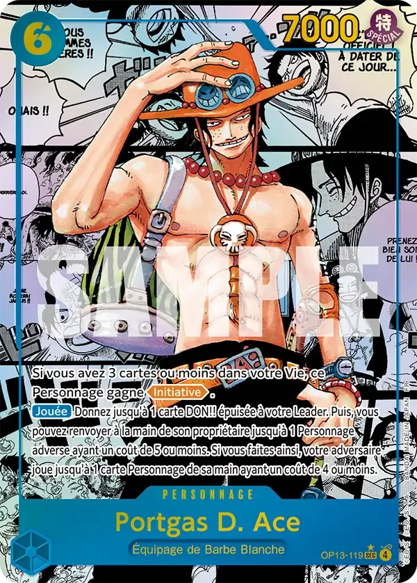 Carte One Piece Portgas D. Ace V3 - FR OP13-119 SEC-P-M Successeurs Neuf FR LorenZone