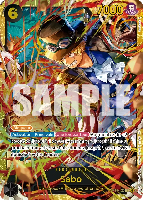 Carte One Piece Sabo V1 - FR OP13-120 SEC Successeurs Neuf FR LorenZone