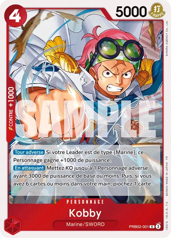 Carte One Piece Kobby V1 - PRB02 - FR PRB02-001 Rare The Best Vol.2 Neuf FR LorenZone