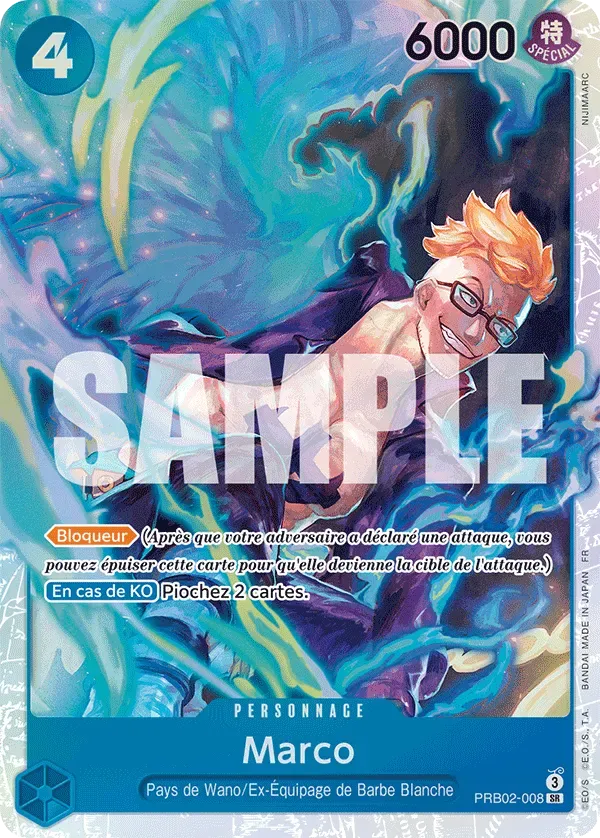 Carte One Piece Marco V1 - PRB02 - FR PRB02-008 Super Rare The Best Vol.2 Neuf FR LorenZone