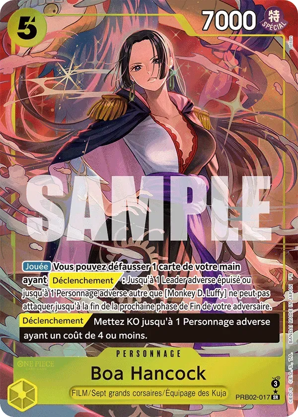 Carte One Piece Boa Hancock V2 - PRB02 - FR PRB02-017 Super Rare Parallèle The Best Vol.2 Neuf FR LorenZone