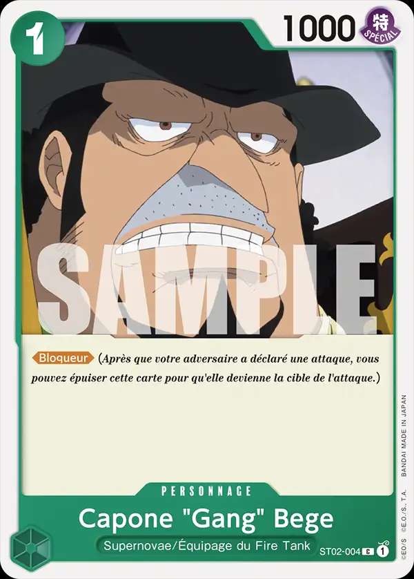 Carte One Piece Capone Gang Bege V1 ST02-004 C The Best Neuf FR LorenZone