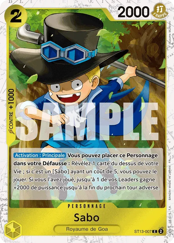 Carte One Piece Sabo V2 - PRB02 - FR ST13-007 Commune Foil The Best Vol.2 Neuf FR LorenZone