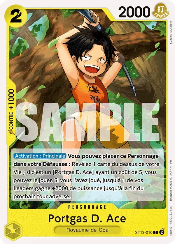 Carte One Piece Portgas D. Ace V1 - PRB02 - FR ST13-010 Commune The Best Vol.2 Neuf FR LorenZone