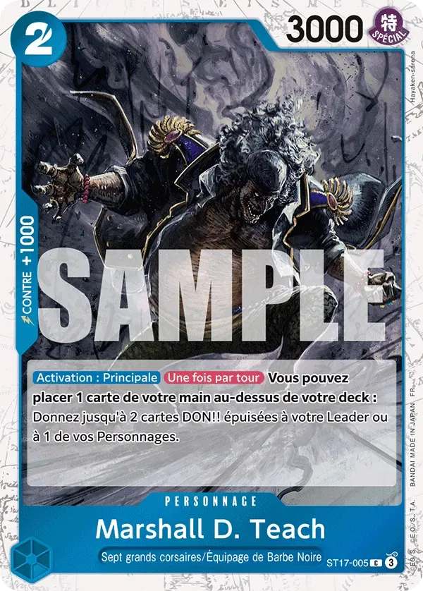 Carte One Piece Marshall D. Teach V2 - PRB02 - FR ST17-005 Commune Foil The Best Vol.2 Neuf FR LorenZone