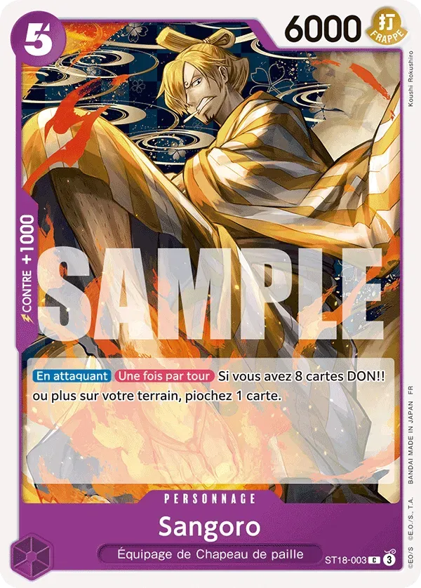 Carte One Piece Sangoro V1 - PRB02 - FR ST18-003 Commune The Best Vol.2 Neuf FR LorenZone