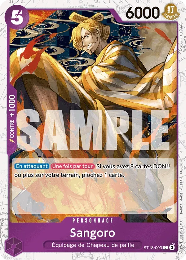 Carte One Piece Sangoro V2 - PRB02 - FR ST18-003 Commune Foil The Best Vol.2 Neuf FR LorenZone