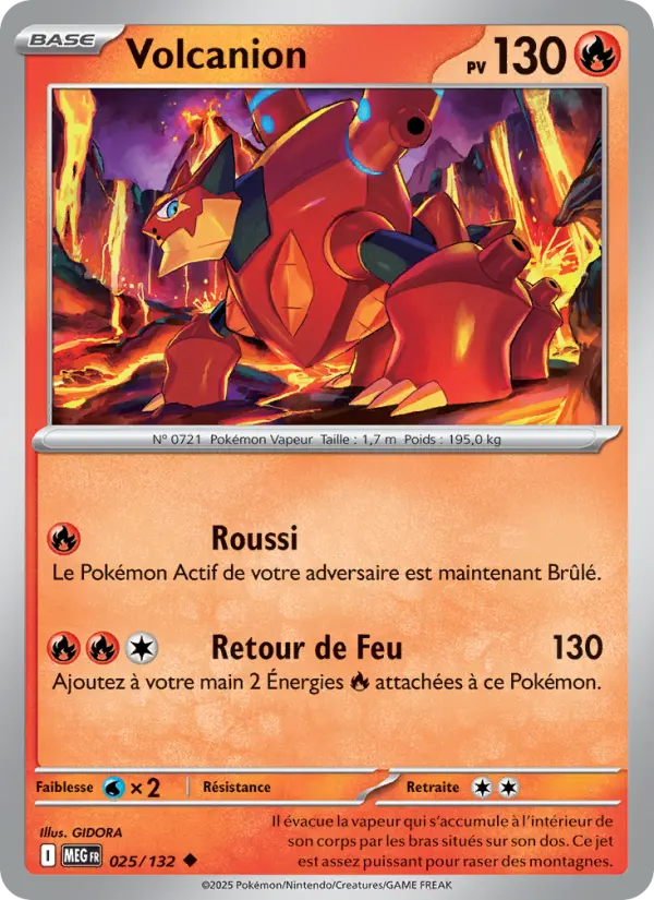 Carte Pokemon 025/132 Volcanion Reverse | LorenZone