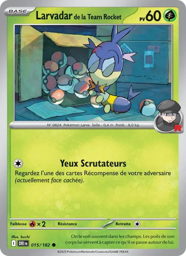Carte Pokemon 015/182 Larvadar de la Team Rocket Reverse | LorenZone
