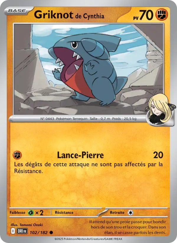 Carte Pokemon 102/182 Griknot de Cynthia Reverse | LorenZone