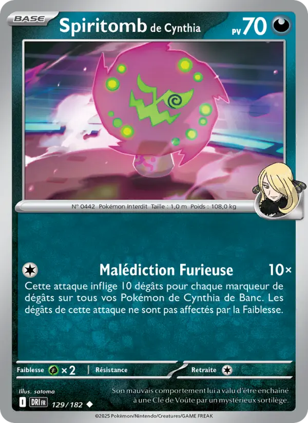 Carte Pokemon 129/182 Spiritomb de Cynthia Reverse | LorenZone