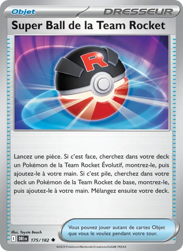 Carte Pokemon 175/182 Super Ball de la Team Rocket Reverse | LorenZone