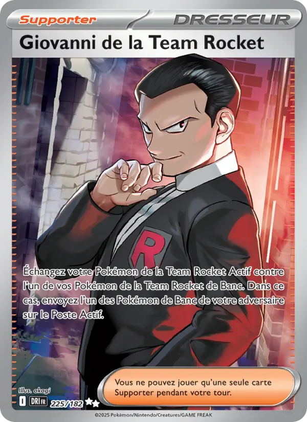 Carte Pokemon 225/182 Giovanni de la Team Rocket Holo | LorenZone