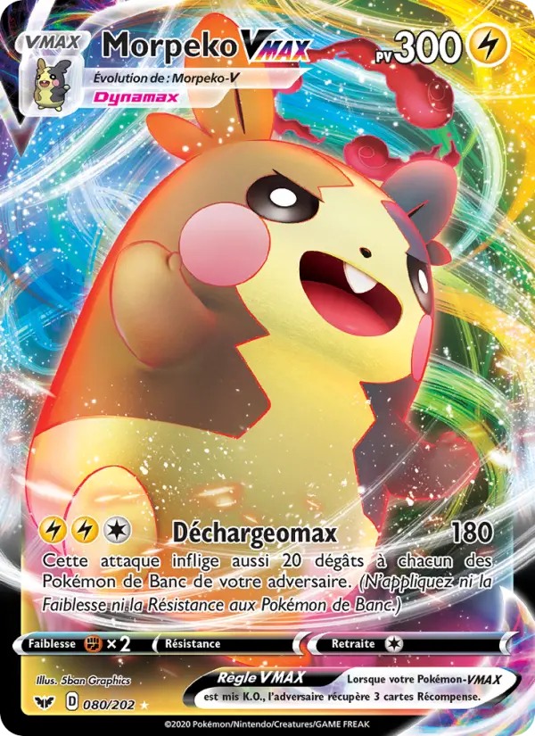 080/202 - Morpeko VMAX – Épée et Bouclier (Carte Pokémon FR à petit prix, à l’unité sur Lorenzone.fr)