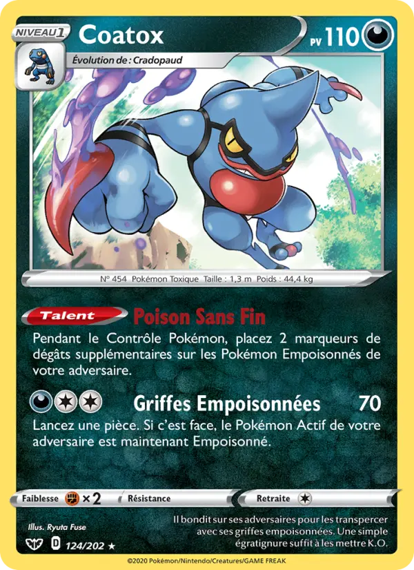124/202 - Coatox – Épée et Bouclier (Carte Pokémon FR à petit prix, à l’unité sur Lorenzone.fr)