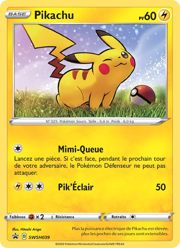 SWSH039/107 - Pikachu – Promo SWSH (Carte Pokémon FR à petit prix, à l’unité sur Lorenzone.fr)