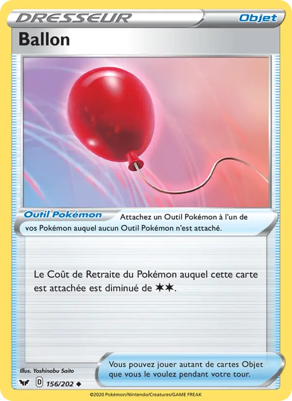 156/202 - Ballon – Épée et Bouclier (Carte Pokémon FR à petit prix, à l’unité sur Lorenzone.fr)