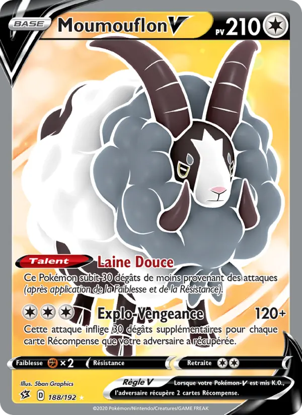 188/192 - Moumouflon V – Clash des Rebelles (Carte Pokémon FR à petit prix, à l’unité sur Lorenzone.fr)