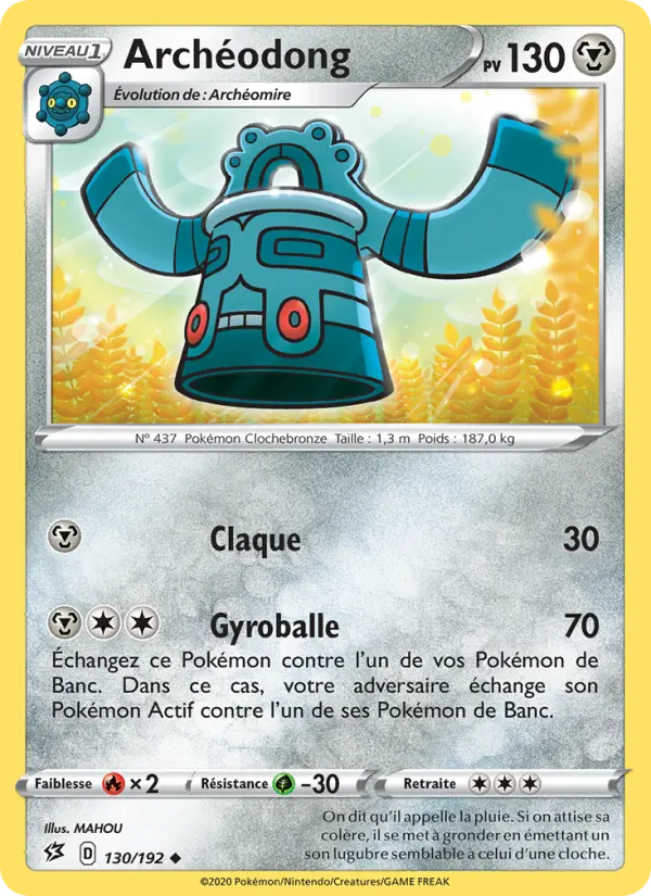 130/192 - Archéodong – Clash des Rebelles (Carte Pokémon FR à petit prix, à l’unité sur Lorenzone.fr)