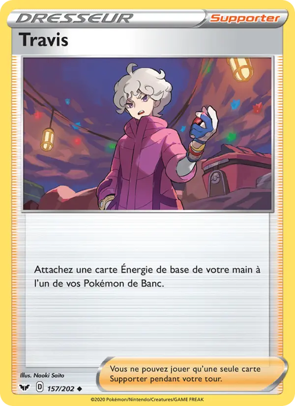 157/202 - Travis – Épée et Bouclier (Carte Pokémon FR à petit prix, à l’unité sur Lorenzone.fr)