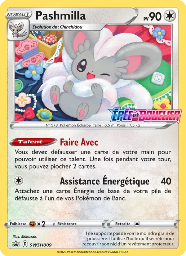SWSH009/107 - Pashmilla – Promo SWSH (Carte Pokémon FR à petit prix, à l’unité sur Lorenzone.fr)