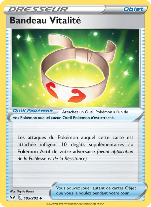 185/202 - Bandeau Vitalité – Épée et Bouclier (Carte Pokémon FR à petit prix, à l’unité sur Lorenzone.fr)