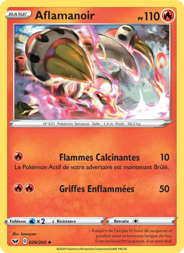 026/202 - Aflamanoir – Épée et Bouclier (Carte Pokémon FR à petit prix, à l’unité sur Lorenzone.fr)