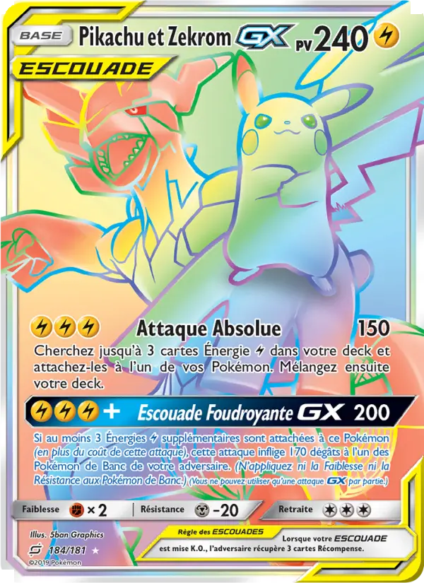 184/181 - Pikachu et Zekrom GX