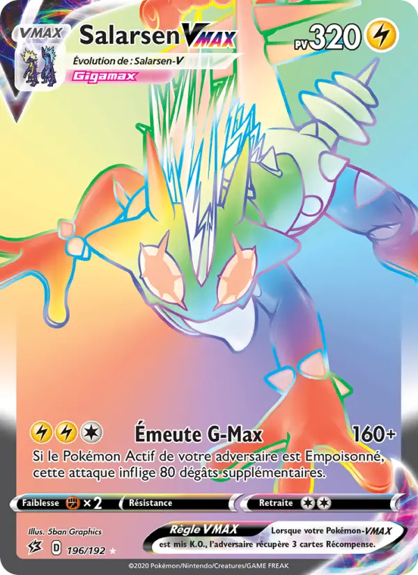 196/192 - Salarsen VMAX – Clash des Rebelles (Carte Pokémon FR à petit prix, à l’unité sur Lorenzone.fr)