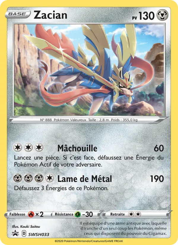 SWSH033/107 - Zacian – Promo SWSH (Carte Pokémon FR à petit prix, à l’unité sur Lorenzone.fr)