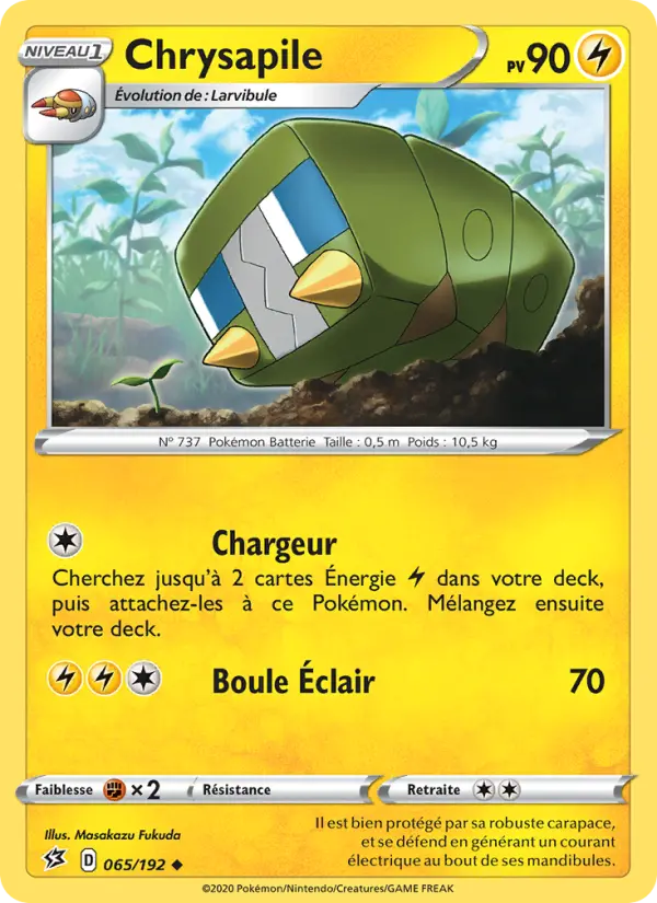 065/192 - Chrysapile – Clash des Rebelles (Carte Pokémon FR à petit prix, à l’unité sur Lorenzone.fr)