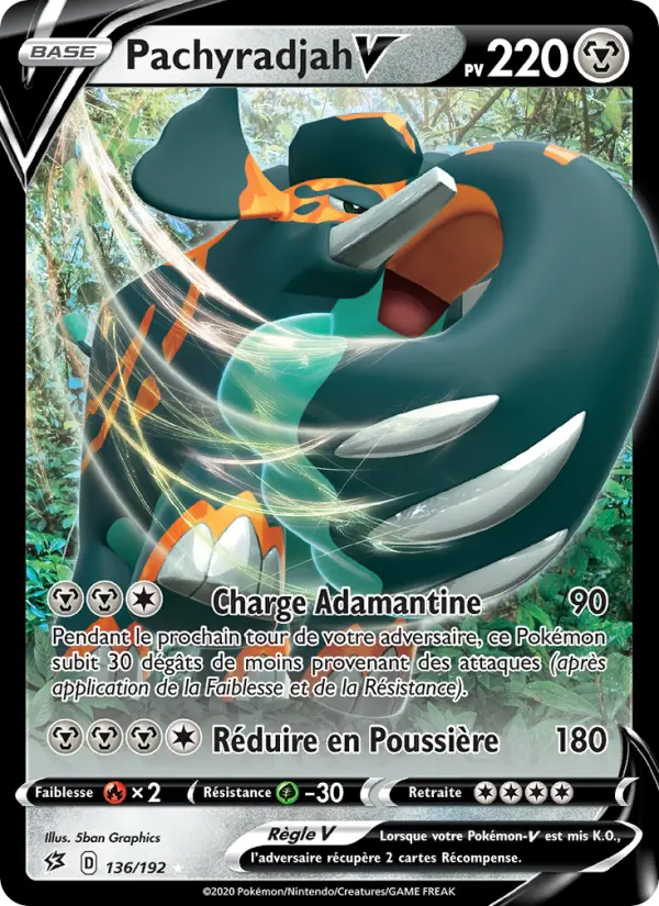 136/192 - Pachyradjah V – Clash des Rebelles (Carte Pokémon FR à petit prix, à l’unité sur Lorenzone.fr)