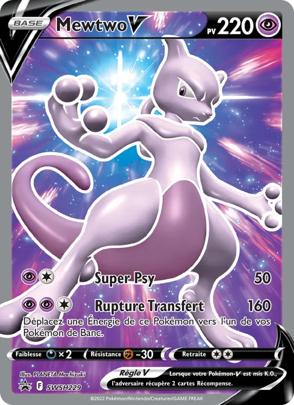 SWSH229/107 - Mewtwo V – Promo SWSH (Carte Pokémon FR à petit prix, à l’unité sur Lorenzone.fr)
