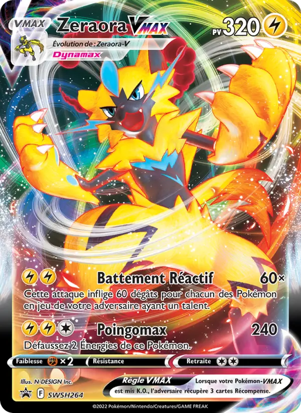 SWSH264/107 - Zeraora VMAX – Promo SWSH (Carte Pokémon FR à petit prix, à l’unité sur Lorenzone.fr)