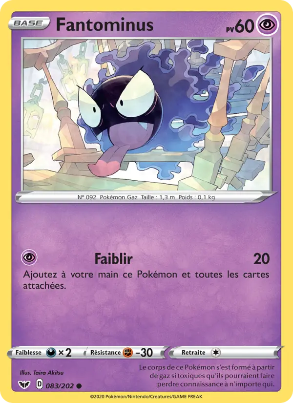 083/202 - Fantominus – Épée et Bouclier (Carte Pokémon FR à petit prix, à l’unité sur Lorenzone.fr)