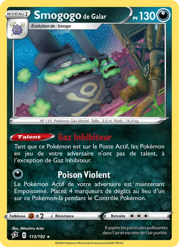 113/192 - Smogogo de Galar – Clash des Rebelles (Carte Pokémon FR à petit prix, à l’unité sur Lorenzone.fr)