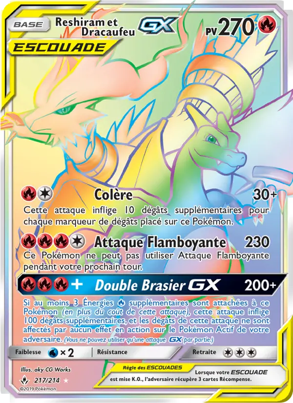 217/214 - Reshiram et Dracaufeu GX