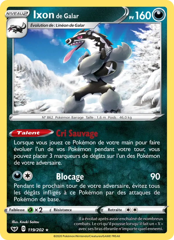 119/202 - Ixon de Galar – Épée et Bouclier (Carte Pokémon FR à petit prix, à l’unité sur Lorenzone.fr)